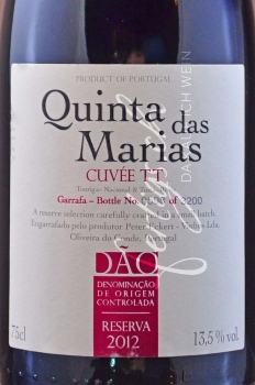 Preview: Tinto Reserva "Cuvée TT" DOC, 37.5 cl - Quinta das Marias