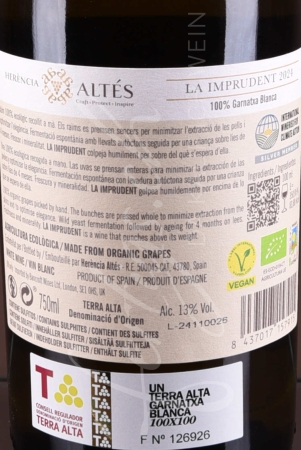 Preview: Terra Alta DO Garnatxa Blanca (BIO) - Herencia Altes. La Imprudent