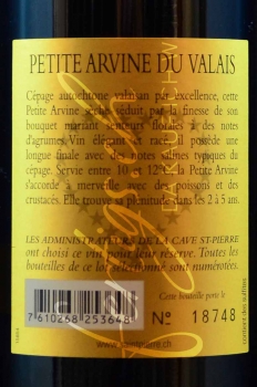 Preview: Petite Arvine A.O.C., 50 cl Cave St. Pierre