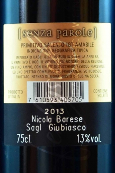Preview: Senza Parole, Primitivo Salento IGT