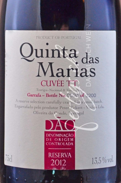 Tinto Reserva "Cuvée TT" DOC, 37.5 cl - Quinta das Marias