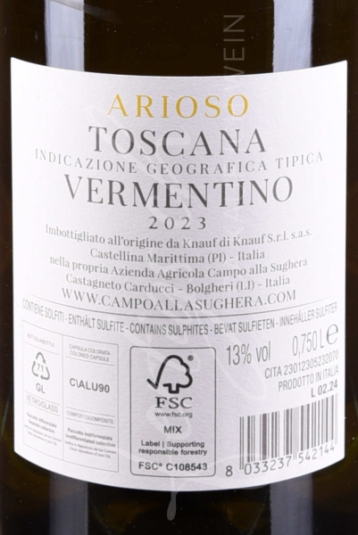 Arioso Toscana bianco igt