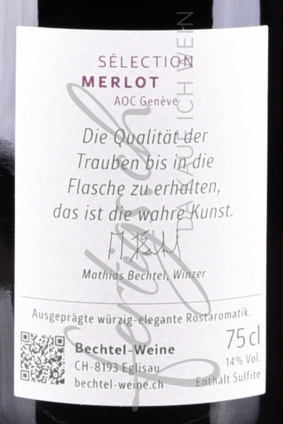 Sélection Merlot AOC Genf, Bechtel Weine