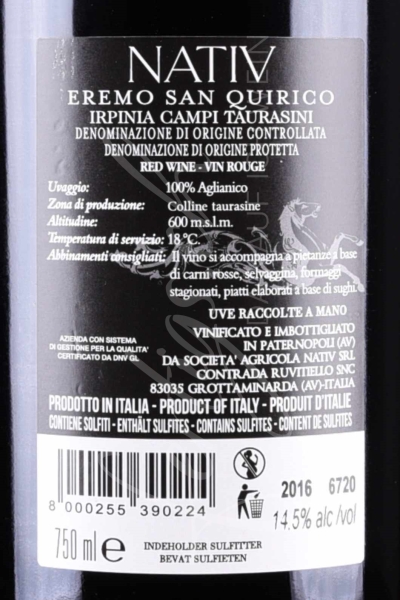 Aglianico Campi Taurasini DOC Eremo San Quirico