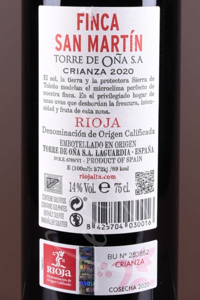 Rioja DOCa Crianza, Finca San Martin (la Alta)