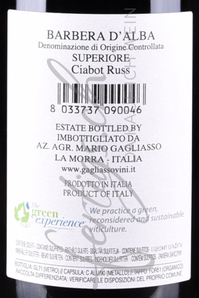 Barbera d'Alba Vigna Ciabot Russ DOC - Gagliasso