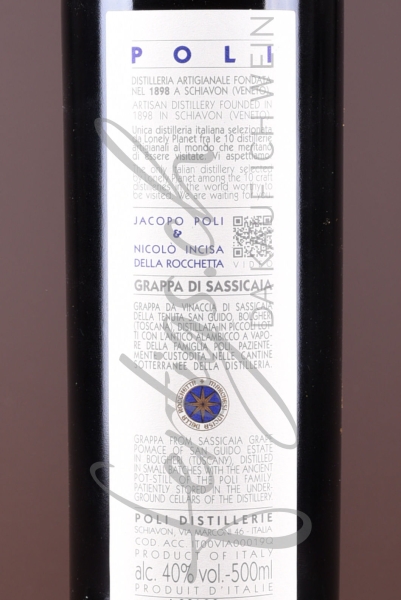 Grappa di Bolgheri, Sassicaia (Poli)