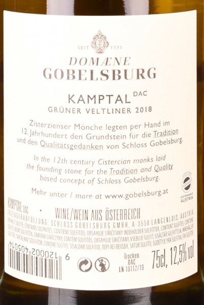 Grüner Veltliner DAC Kamptal, Domäne Gobelsburg