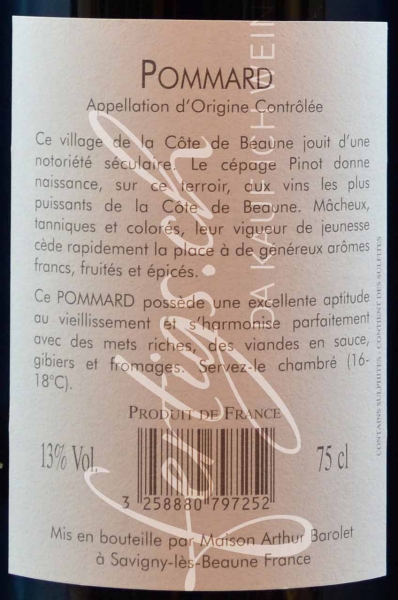Pommard AC, Arthur Barolet & Fils
